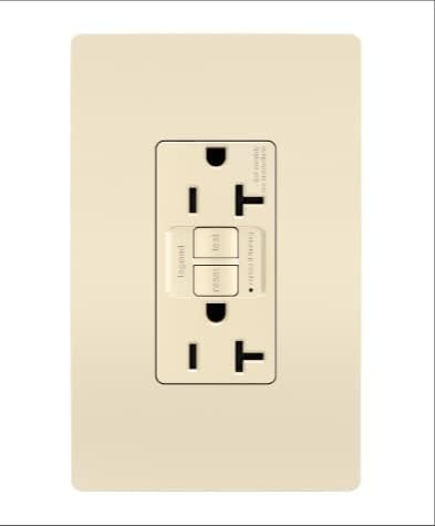 Legrand radiant 2097LACCD12 20 Amp GFCI Self Test Decorator Duplex Outlet, Light Almond (1 Count)......