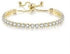 18K Yellow Gold 3 Set Created White Sapphire Round Necklace, Earrings And Tennis Bracelet Plated...