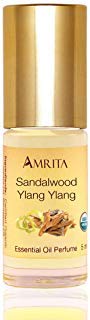 Sandalwood Ylang-Ylang Essential Oil Perfume - USDA Certified Organic & Alcohol-Free - Blended with Premium Therapeutic Quality Essential Oils - S...