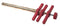 American Science & Surplus Set of (3) Cork Borers. 3-3/4" Long Brass Tubes with Sharpened Ends and Red-Plastic T-handles....