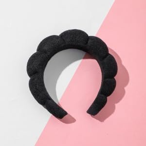 6 Pack Spa Sponge Headbands for Washing Face,Skincare Headbands,Makeup Headband, Terry Cloth Headband Bubble Soft Puffy Headband for Women and Gir...