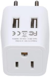 Ceptics European, Egypt Travel Adapter Plug with Dual USB - Type C - Europe - Usa Input - Light Weight - Perfect for Cell Phones, Chargers, Camera...