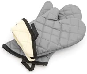 ARCLIBER Oven Mitts 1 Pair of Terry Cloth Lining - Heat Resistant Kitchen Gloves,Flame Oven Mitt Set,15 Inch...