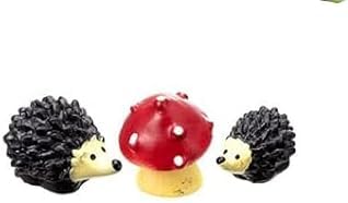 Hedgehog Mushroom Fairy Garden Miniature Pond Ornaments Accessories for Miniature Garden Accessories, Home Micro Landscape Decoration Garden Sculp...
