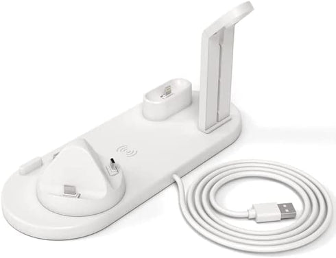 Multi-Port Fast Wireless Charging Station | Universal Contactless Charging Docks | Compatible with Smart Devices, Watch, AirPods Pro, iPhone 14/13...