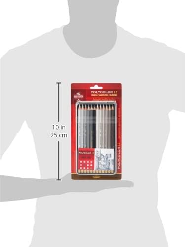 KOH-I-NOOR Polycolor Grey Line Artist's Coloured Pencils (Set of 12)...