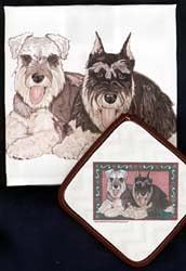 Schnauzer Dish Towel & Potholder...