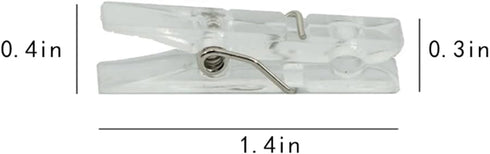 50 Pieces Mini Plastic Clear Clips, Binder, Photo Clips (Transparent)...