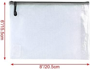 Oaimyy-6 * 8 inchs-16 Pcs-Plastic Mesh Zipper Pouch Document Folders Bag Zip File Bags for Office Supplies,Home,Travel Storage-Multicolor...