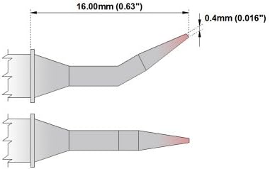 Thermaltronics H80-JL02 Bent Sharp 30deg 0.4mm (0.016in) interchangeable for Hakko T31-01JL02...