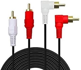 2RCA Cable,10ft Gold Plated 90 Degree Right Angle 2-Male to 2-Male RCA Audio Cable (10FT)...