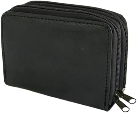 Marshal Genuine Leather Credit Card Holder Wallet Accordion Double Zipper with Id window...