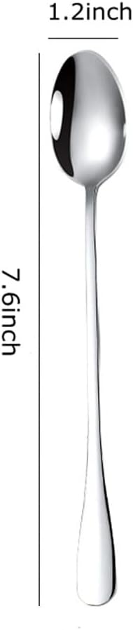 Long Handle Spoons,7.6-inch Ice Tea Spoon, Coffee Stirrers,Ice Cream Spoon, AXIAOLU Premium Stainless Steel Coffee Spoons, Cocktail Stirring Spoon...