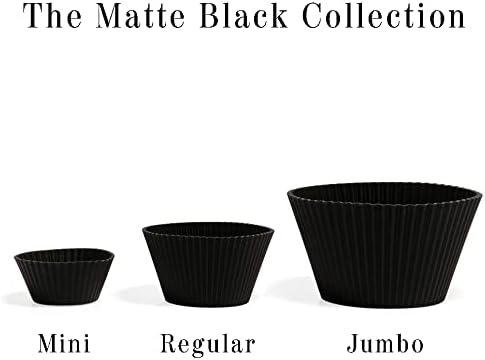 The Silicone Kitchen Reusable Silicone Baking Cup, Non-Toxic, BPA Free, Dishwasher Safe Jumbo, Pack of 12, Matte Black...