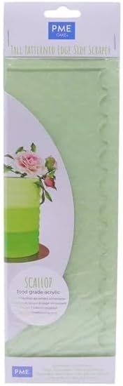 PME Tall Patterned Edge Side Scraper for Cake Decorating - Scallop (PS64)...
