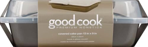 GoodCook Everyday Nonstick Steel Bake-N-Take Oblong Pan, 9" x 13" with Lid, Gray...
