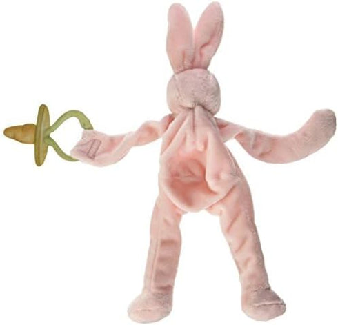 Bunnies By The Bay "Blossom" Bunny Silly Buddy - Animal Pacifier Holder Plush Toy with Velcro Loop Attachment - 10" (25cm) Size...