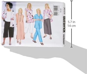 BUTTERICK PATTERNS B3039 Women's/Women's Petite Shirt, Top, Tunic, Dress, Skirt & Pants, Size 28W-30W-32W...