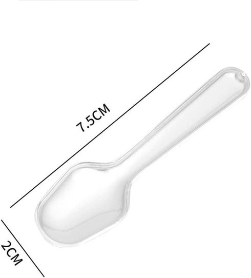 500PCS Clear Plastic Tasting Spoons Disposable Mini Tasters Small Taster Spoons Ice Cream Frozen Dessert Jelly Desert Cake Spoon for Food Trucks W...