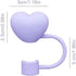 Cute Heart-shaped Straw Cover Cap for Stanley Cup, Reusable Silicone Straw Topper, 10mm Dust-Proof Silicone Straw Cover Cute Tumbler Cup Accessori...