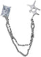 Silver alloy zircon star tassel chain brooch pin square accessory corsage anti-glare...