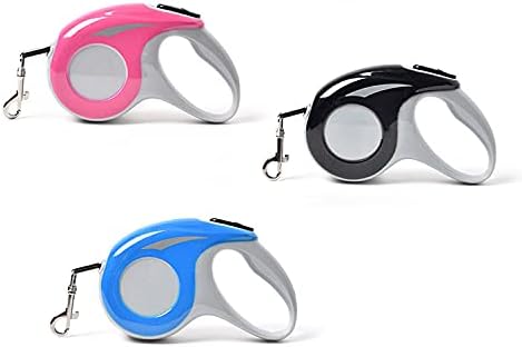 Retractable Walking Jogging Dog Nylon Leash (Pink-3M)...