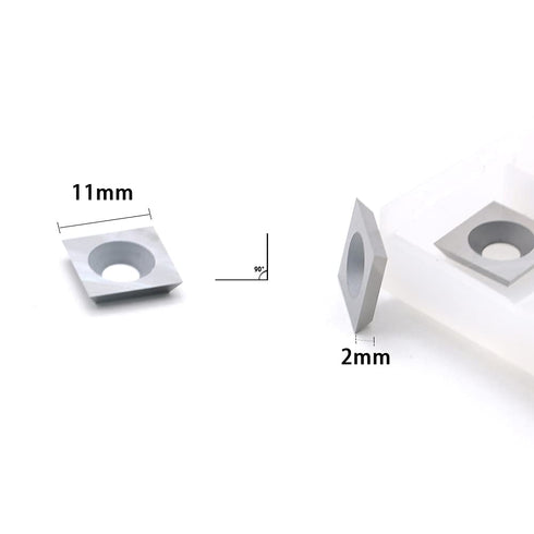 11mm Square Straight Carbide Inserts for woodturning, 11×11×2.0mm Replacement Cutter for Woodworking Fits Spiral Helical Planer Cutter Head or lat...