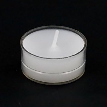 Stock Your Home White Tea Light Unscented Candles Burn 4.5 Hour Set of 50 in Clear Cups...