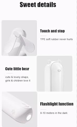 Handheld Mini Fan with Power Bank, Flashlight | For Women, Travel, Outdoor, Office, Home USB Rechargeable (Blue)......