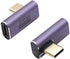RIIEYOCA 8K 90 Degree USB C 4.0 Male to Female Adapter, 240W 40Gbps Transmission Speed 8K 60HZ, LED Lights Designed for Tablets, Laptops, Phones, ...