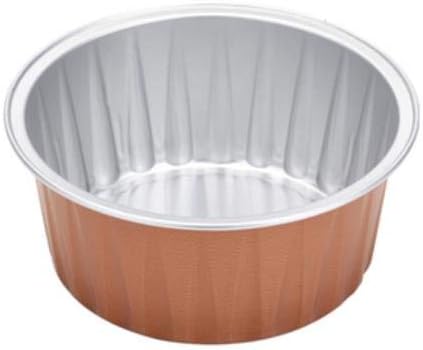 KEISEN 3 2/5" 125ml 100/PK 4OZ Disposable Aluminum Foil Cups for Muffin Cupcake Baking Bake Utility Ramekin Cup (Chestnut)...