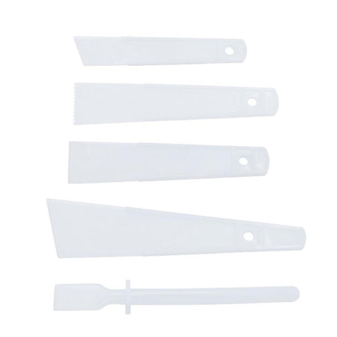 5 Pack Glue Spreader Plastic Glue Smear Plate Scraper Sticks Applicator Tool for Leatherwork Woodwork Handmade DIY Leather Spreads Burnishing Gum ...