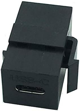 USB C Keystone Jack, Traovien USB 3.1 Type-C Connector Keystone Insert Female to Female, Coupler Type for Wall Plate Outlet Panel-Black(1pcs)...