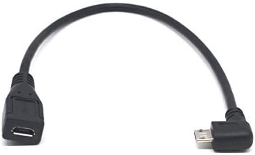 RIIPOO Micro USB Extension Cable Right Angle Micro B USB Extension Cable, 25 CM, Micro USB 5 Pin Male to Female, Sync Charging and Data Transferri...
