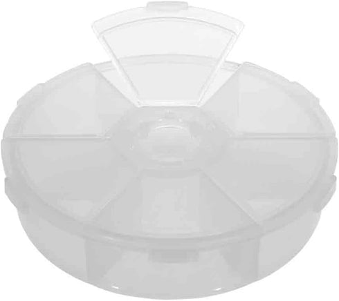 Craft County 6 Compartment Clear Plastic Flip Top Bead Storage Container - Organizer for Jewelry Making and Crafts...
