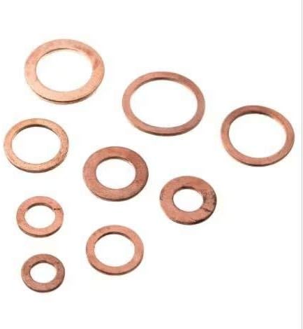 200Pcs Engine Oil Drain Plug Copper Crush Washer Seal O-Ring Gasket 9 Sizes in Box...