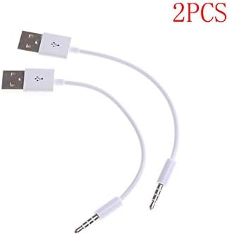 2 Pack for iPod Shuffle Charger Cable USB Data Sync Charging Cord Replacement Jack 3.5mm Male AUX Plug to USB Male Adapter for Apple iPod Shuffle ...