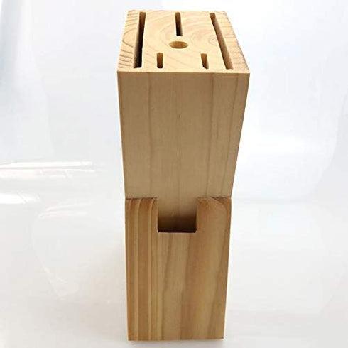 Wooden Knife Block Countertop Knife Holder Knife Organizer with Scissors-Slot for Kitchen...