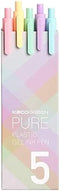 Lanxivi Kaco Pure Retractable Gel Ink Pens, Black Ink Refills 0.5mm Extra Fine Point 5-Pack, Macarons Color Barrel...
