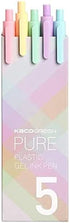 Lanxivi Kaco Pure Retractable Gel Ink Pens, Black Ink Refills 0.5mm Extra Fine Point 5-Pack, Macarons Color Barrel...