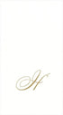 Caspari White Pearl & Gold Paper Linen Guest Towel Napkins in Letter H - Pack of 24...