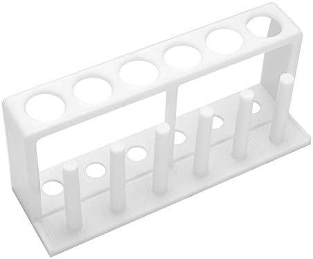 Hilitand Test Tube Rack, 6 Holes 6 Slots Plastic Test Tube Holder Storage Stand for Drying Less Than 25mm Tubes White...