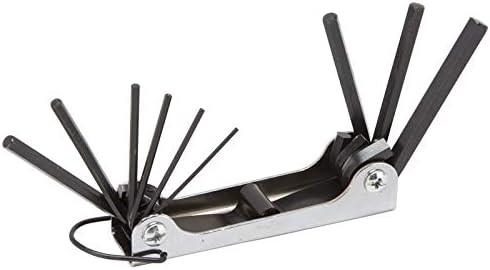 Edward Tools Folding Hex Key Set - Metric 9 Piece Folding Allen Wrench Set - High torque steel with black finish - MM 1.5, 2, 2.5, 3, 4, 5, 5.5, 6...