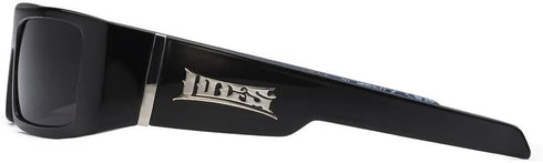 Locs Mens Hardcore Gafas De Sol Fashion Wrap Around Sunglasses with Bandana Print Inside - Free Microfiber Bag - Several Colors Available! (Black ...