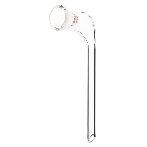 Stonylab Glass 105 Degree Angle Distillation Adapter, Borosilicate Glass Distillation Bent Adapter with 19/22 Outer Joint and 100 mm Tapered Drip ...