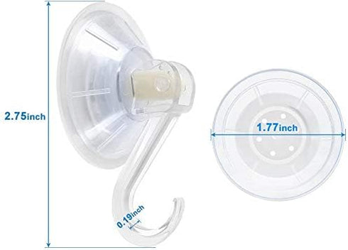 Clear Plastic Suction Cup Hooks, 6 Pack Ultra Heavy Duty Power Lock Vacuum Traceless Smooth Waterproof Oil-Proof Wall Shower Kitchen Window Bathro...