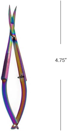 Embroidery Sewing Scissor - Titanium Spring Action Scissor 4.75" - German Stainless Steel, Curved Tip, Snips, Thread Scissor - By The Unique Edge...