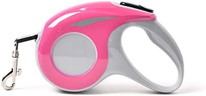 Retractable Walking Jogging Dog Nylon Leash (Pink-3M)...