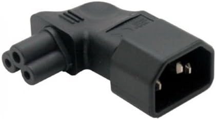 JSER IEC 90 Degree Adapter 3 Poles Male C14 to Micky C5 Right Angled Extension Power Adapter...