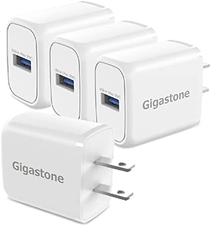 ?18W USB Charger 4-Pack??QC 3.0? Gigastone 18W USB Charger Type-A Wall Charger, Qualcomm Certified QC3.0, Compatible with iPhone iPad, Galaxy, LG,...